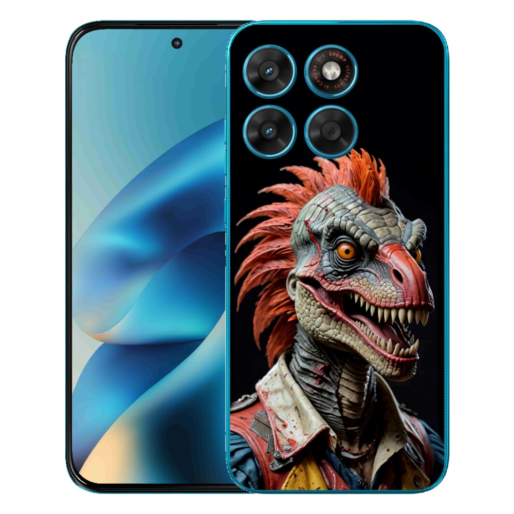 Gélový obal mmCase pre Motorola Moto G87/G77/G67 – punkový dinosaurus