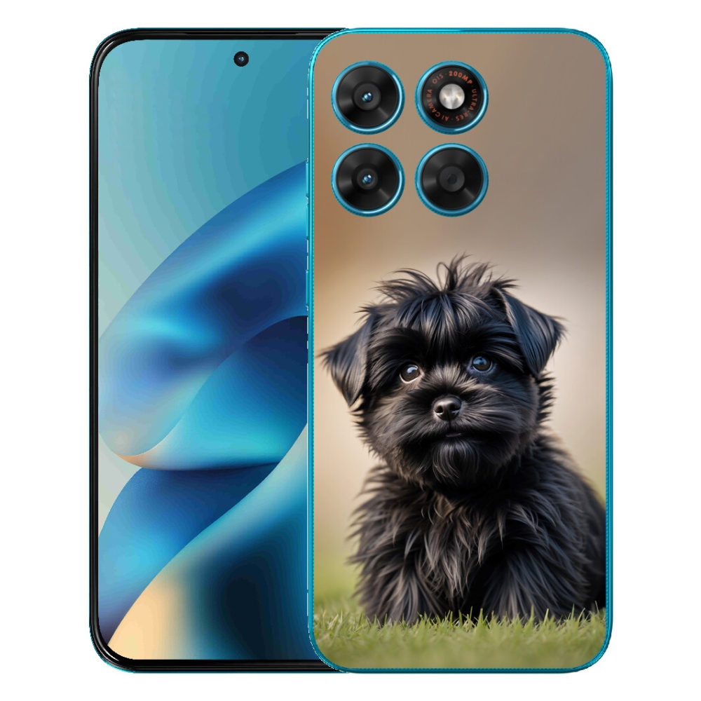 Gélový obal mmCase pre Motorola Moto G87/G77/G67 – roztomilý čierny psík
