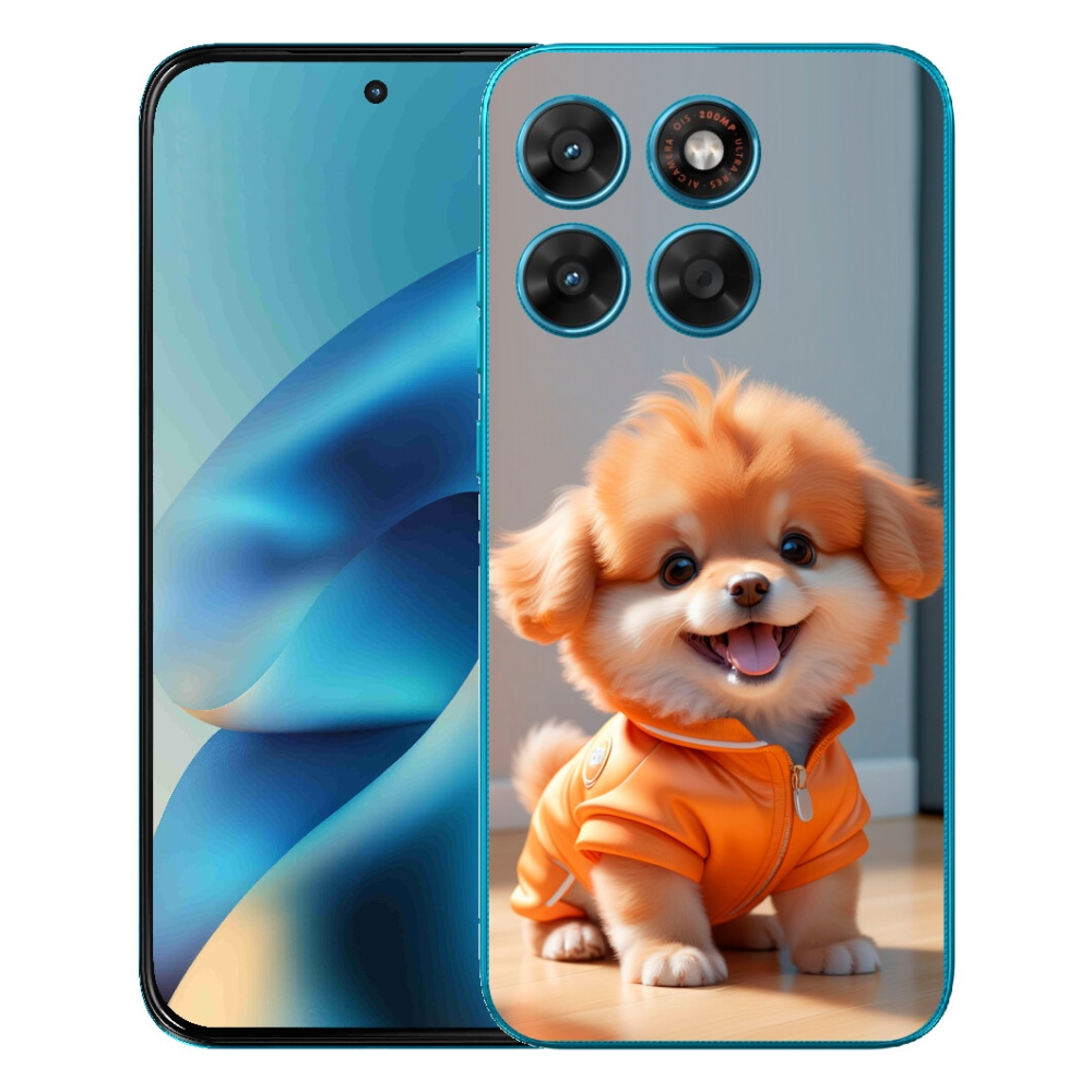 Gélový obal mmCase pre Motorola Moto G87/G77/G67 – roztomilý pomeranian v mikine