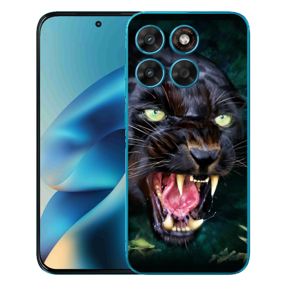 Gélový obal mmCase pre Motorola Moto G87/G77/G67 – rozzúrená čierna pantera