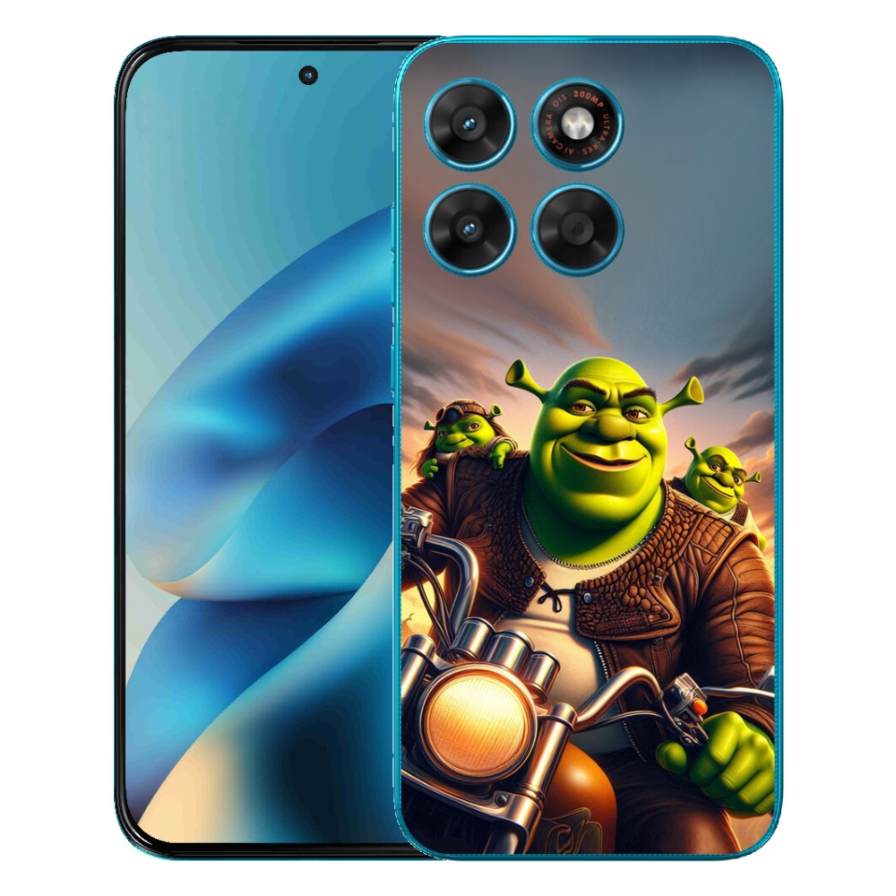 Gélový obal mmCase pre Motorola Moto G87/G77/G67 – Shrek na motorke