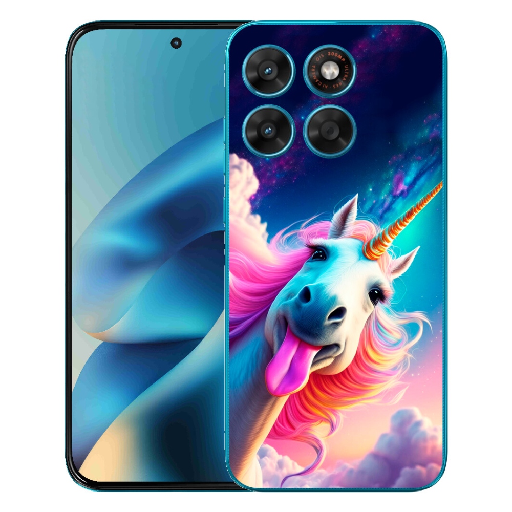 Gélový obal mmCase pre Motorola Moto G87/G77/G67 – bláznivý jednorožec