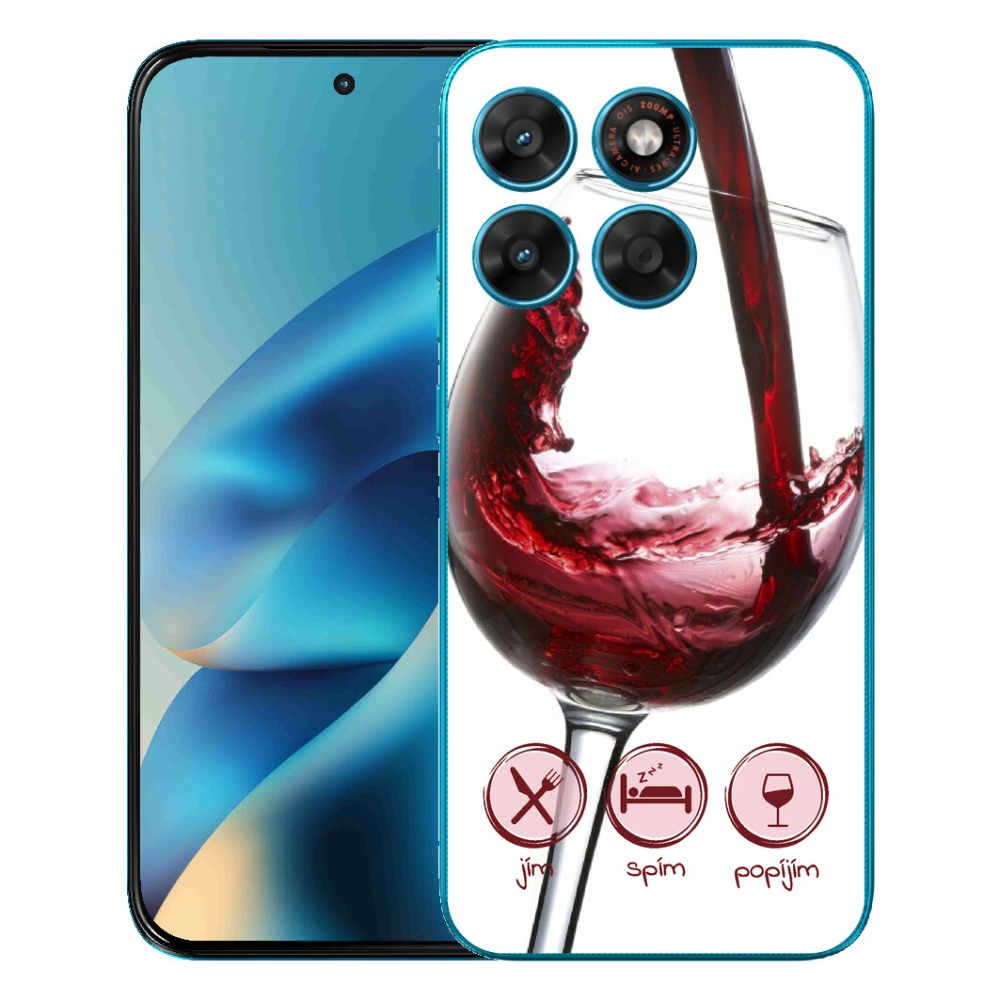 Gélové puzdro mmCase pre Motorola Moto G87/G77/G67 – pohár červeného vína