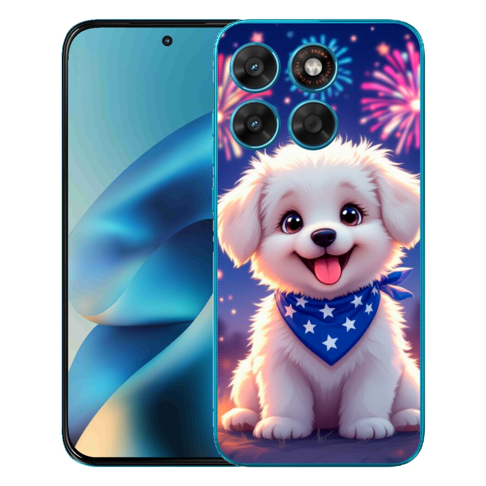 Gélové puzdro mmCase pre Motorola Moto G87/G77/G67 – slávnostné šteniatko
