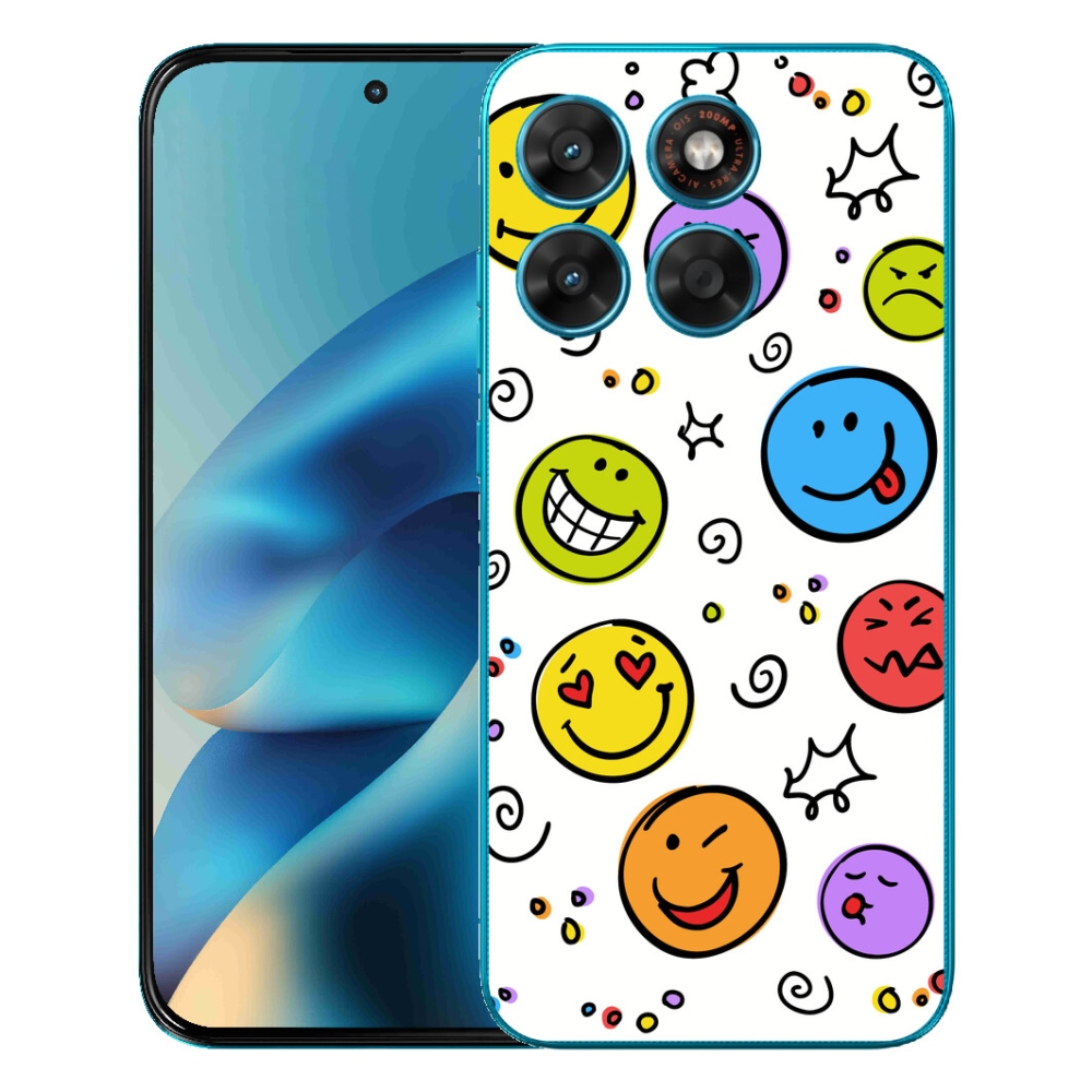 Gélový obal mmCase pre Motorola Moto G87/G77/G67 – smajlíky