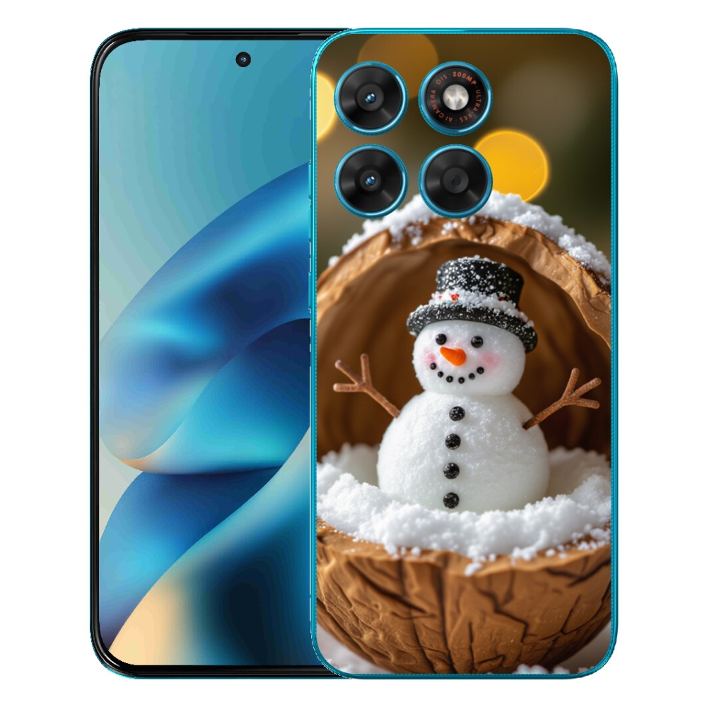Gélový obal mmCase pre Motorola Moto G87/G77/G67 – snehuliak 4