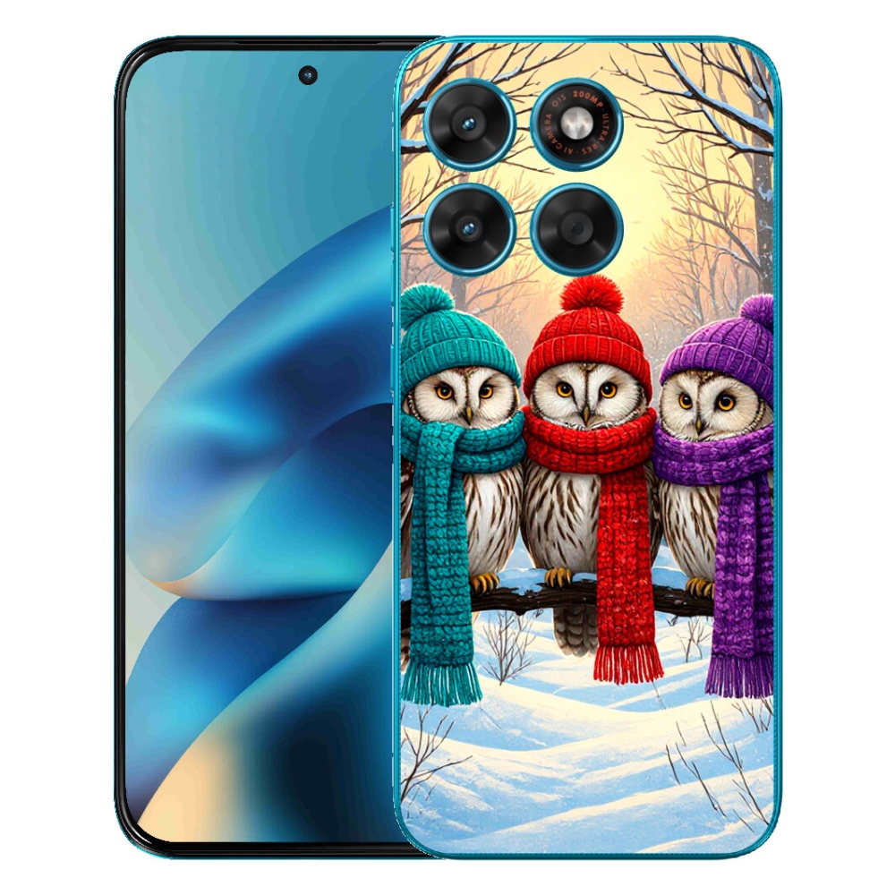 Gélový obal mmCase pre Motorola Moto G87/G77/G67 – soví priatelia