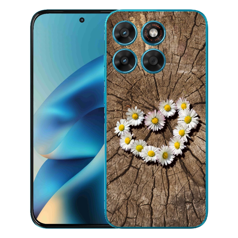 Gélový obal mmCase pre Motorola Moto G87/G77/G67 – srdce z margarétok