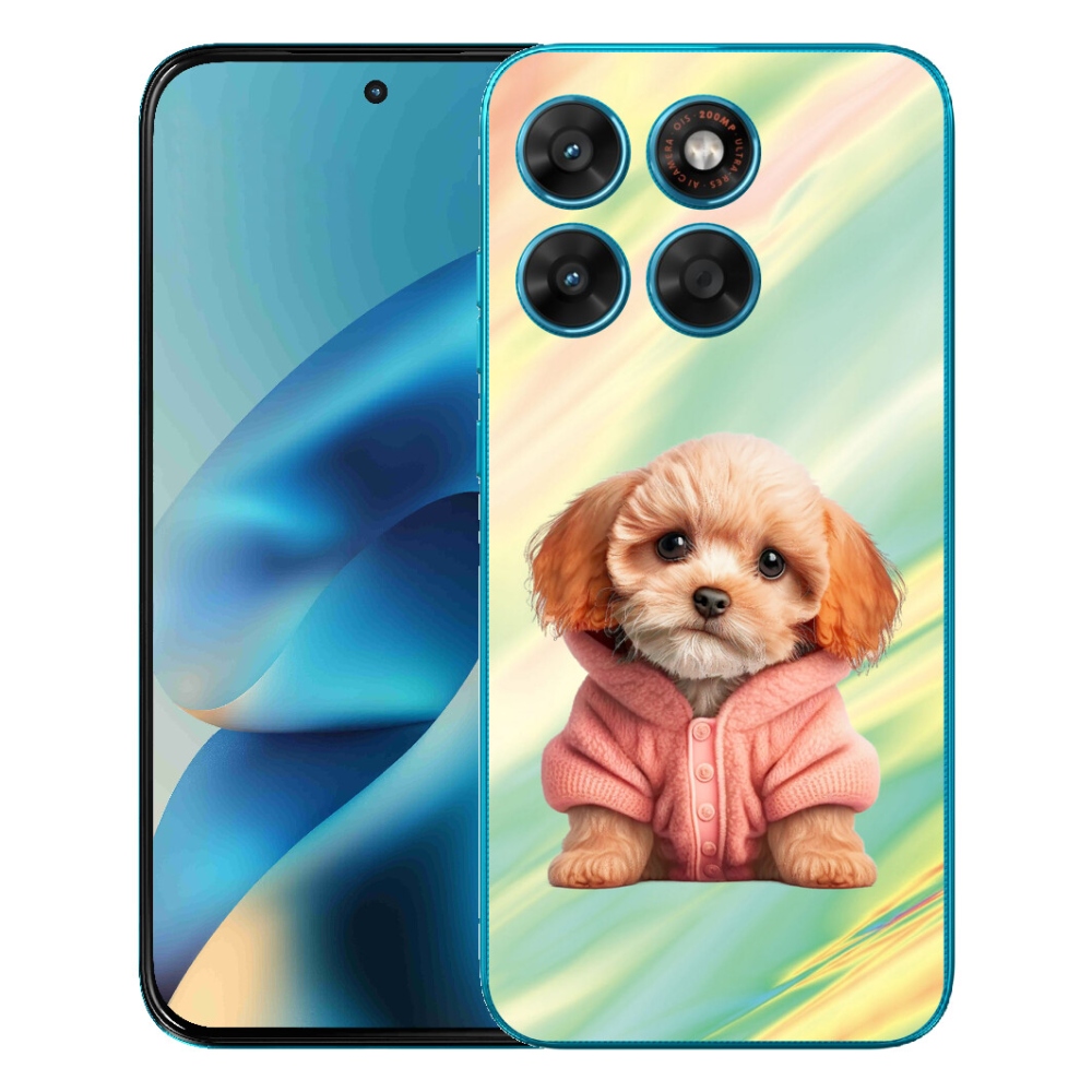 Gélový obal mmCase pre Motorola Moto G87/G77/G67 – šteniatko v svetri