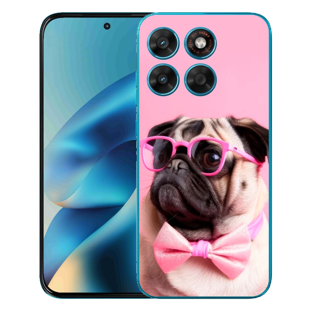 Gélový obal mmCase pre Motorola Moto G87/G77/G67 – štýlový mops