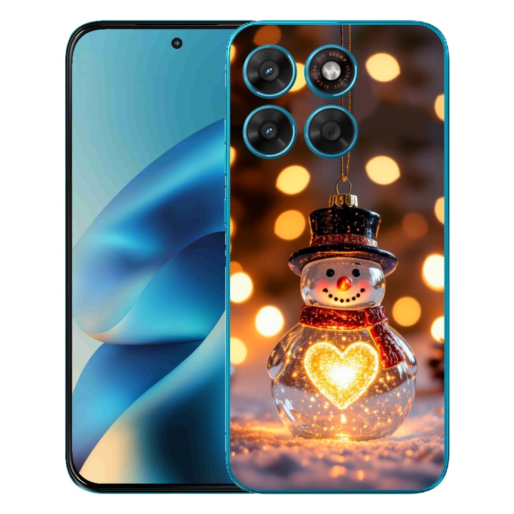 Gélové puzdro mmCase pre Motorola Moto G87/G77/G67 – svietiaci vianočný snehuliak
