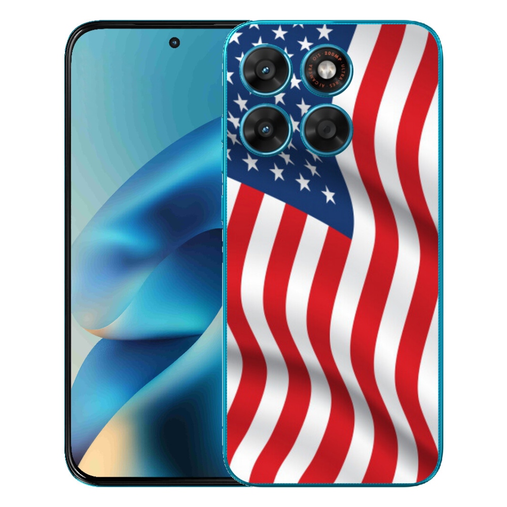 Gélový obal mmCase pre Motorola Moto G87/G77/G67 – vlajka USA