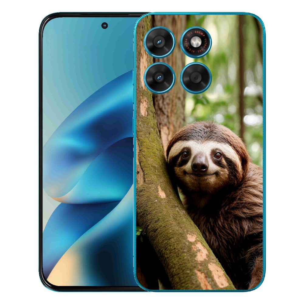 Gélový obal mmCase pre Motorola Moto G87/G77/G67 – usmievavý leňoch