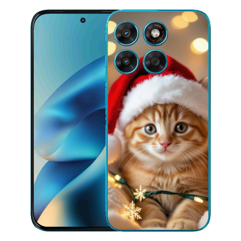 Gélový obal mmCase pre Motorola Moto G87/G77/G67 – vianočné mačiatko