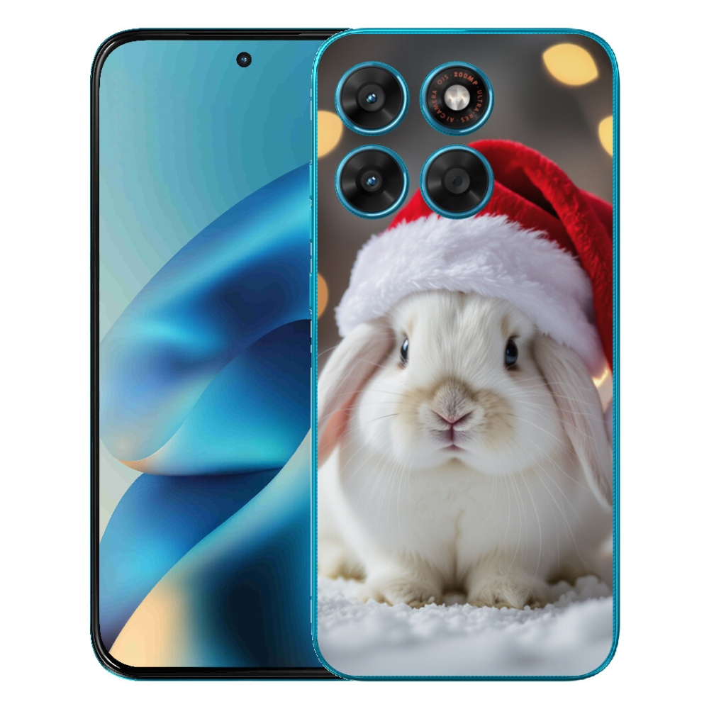 Gélový obal mmCase pre Motorola Moto G87/G77/G67 – vianočný zajačik