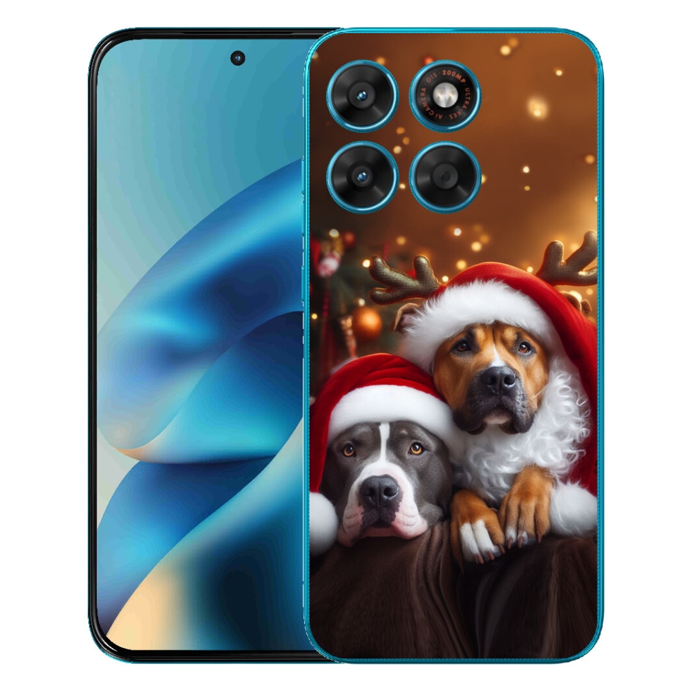 Gélový obal mmCase pre Motorola Moto G87/G77/G67 – vianočné psíky