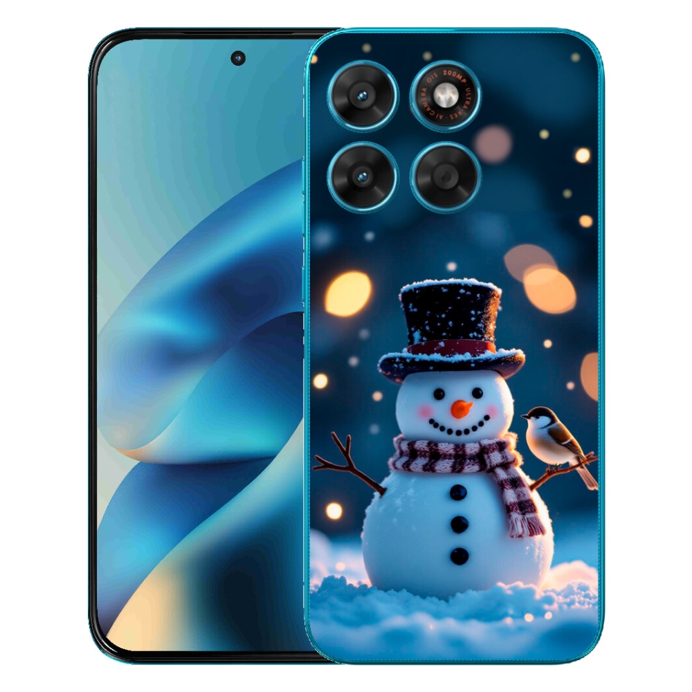 Gélový obal mmCase pre Motorola Moto G87/G77/G67 – vianočný snehuliak