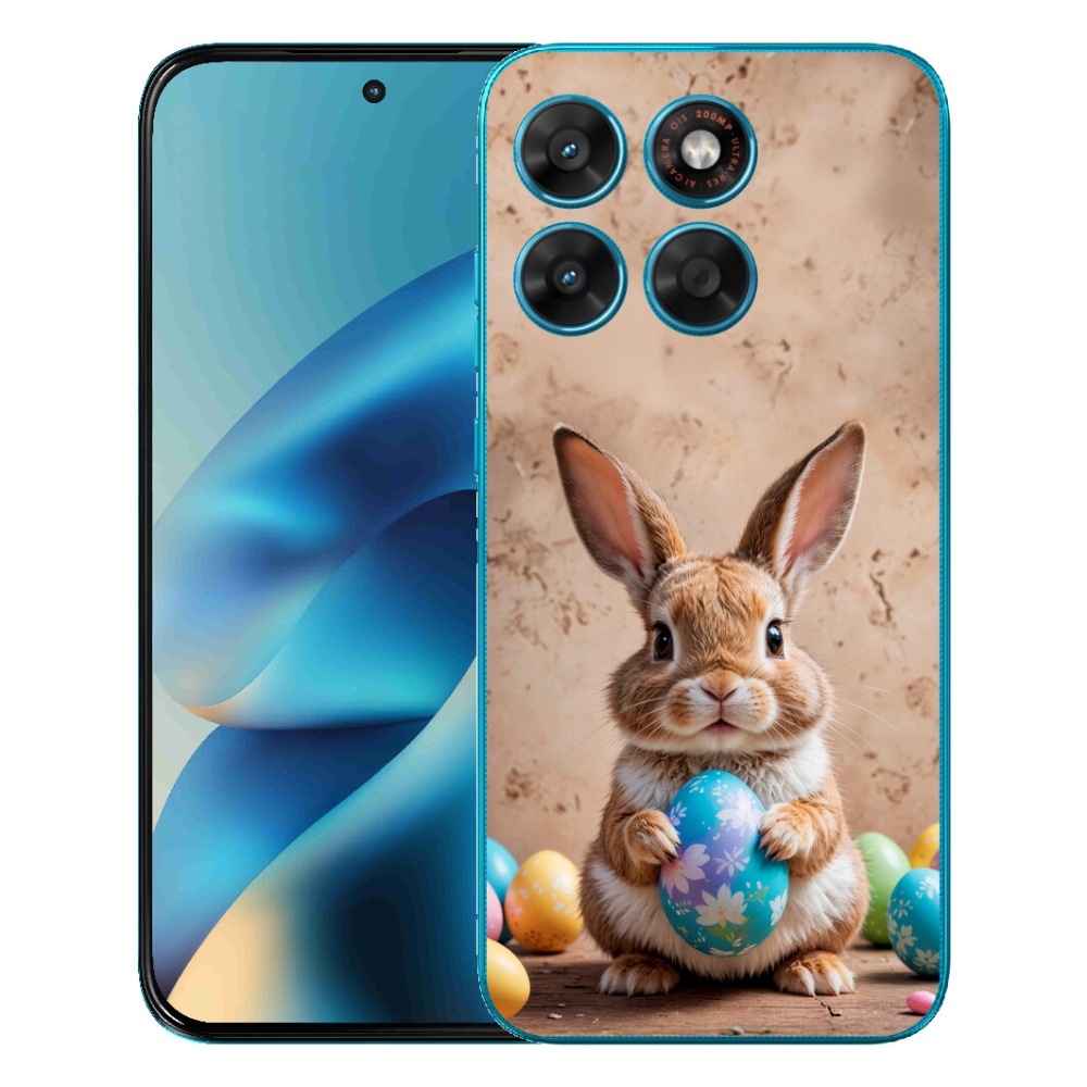 Gélový obal mmCase pre Motorola Moto G87/G77/G67 – veľkonočný zajačik