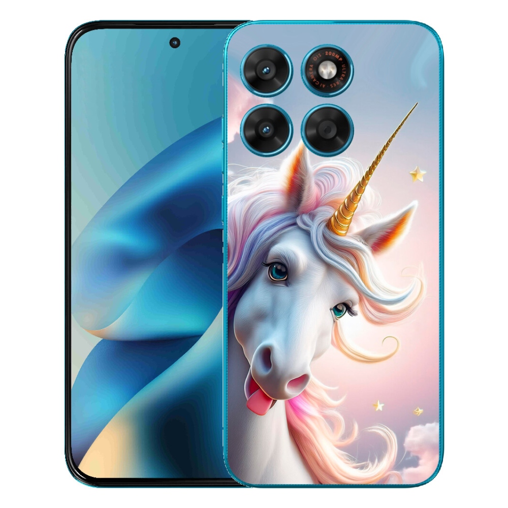 Gélový obal mmCase pre Motorola Moto G87/G77/G67 – veselý jednorožec