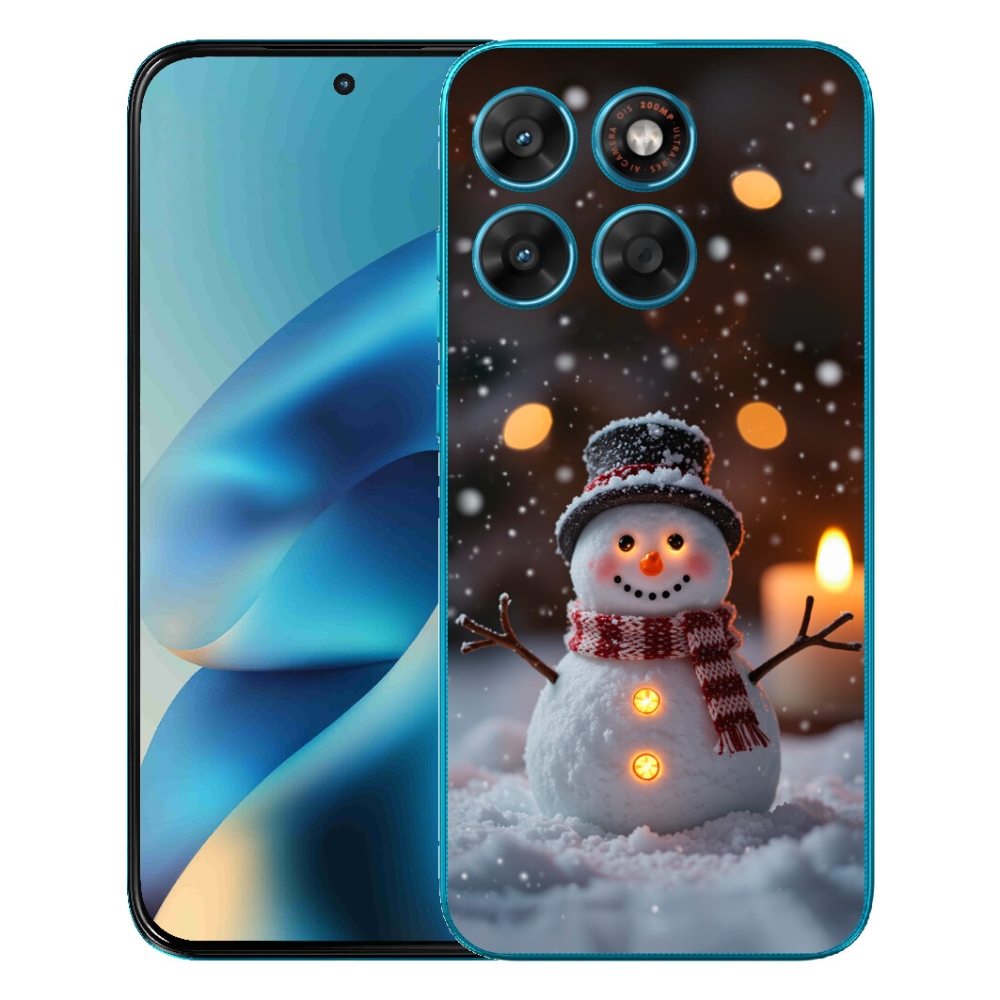 Gélový obal mmCase pre Motorola Moto G87/G77/G67 – veselý snehuliak