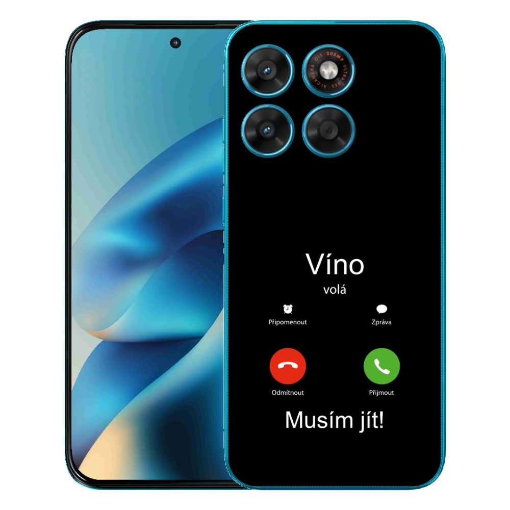 Gélový obal mmCase pre Motorola Moto G87/G77/G67 – farba víno na čiernom pozadí