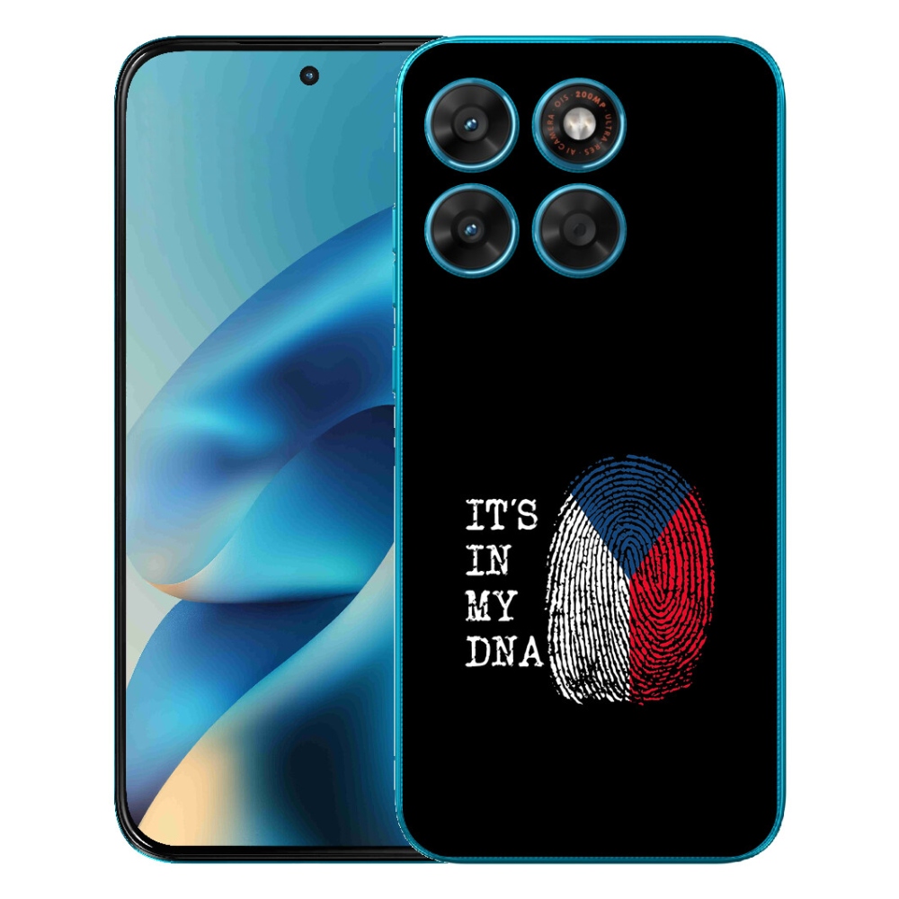 Gélový obal mmCase pre Motorola Moto G87/G77/G67 – vlajka s odtlačkom prsta na čiernom pozadí