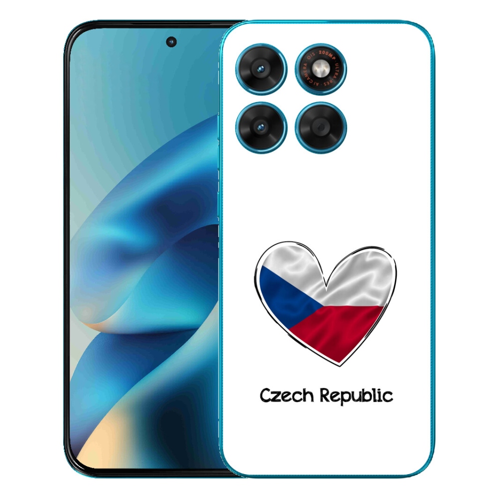 Gélový obal mmCase pre Motorola Moto G87/G77/G67 – vlajka a srdce na bielom pozadí