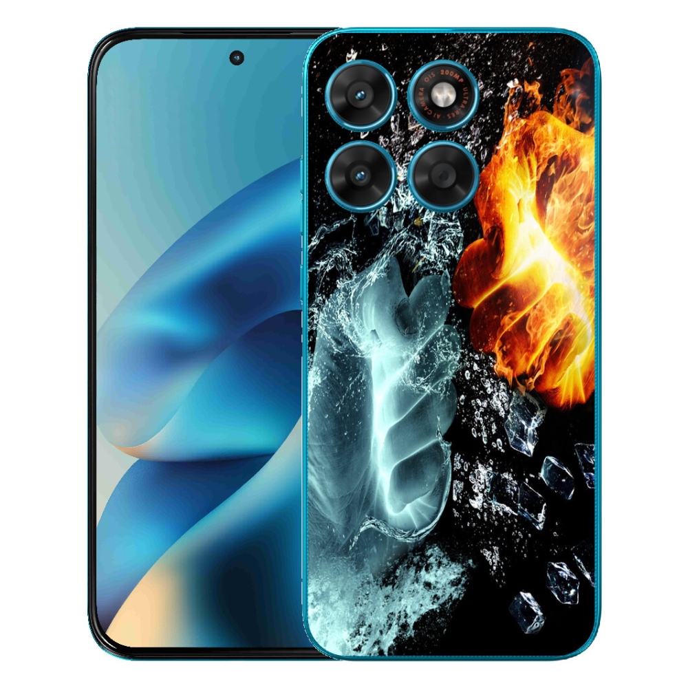 Gélový obal mmCase pre Motorola Moto G87/G77/G67 – voda a oheň