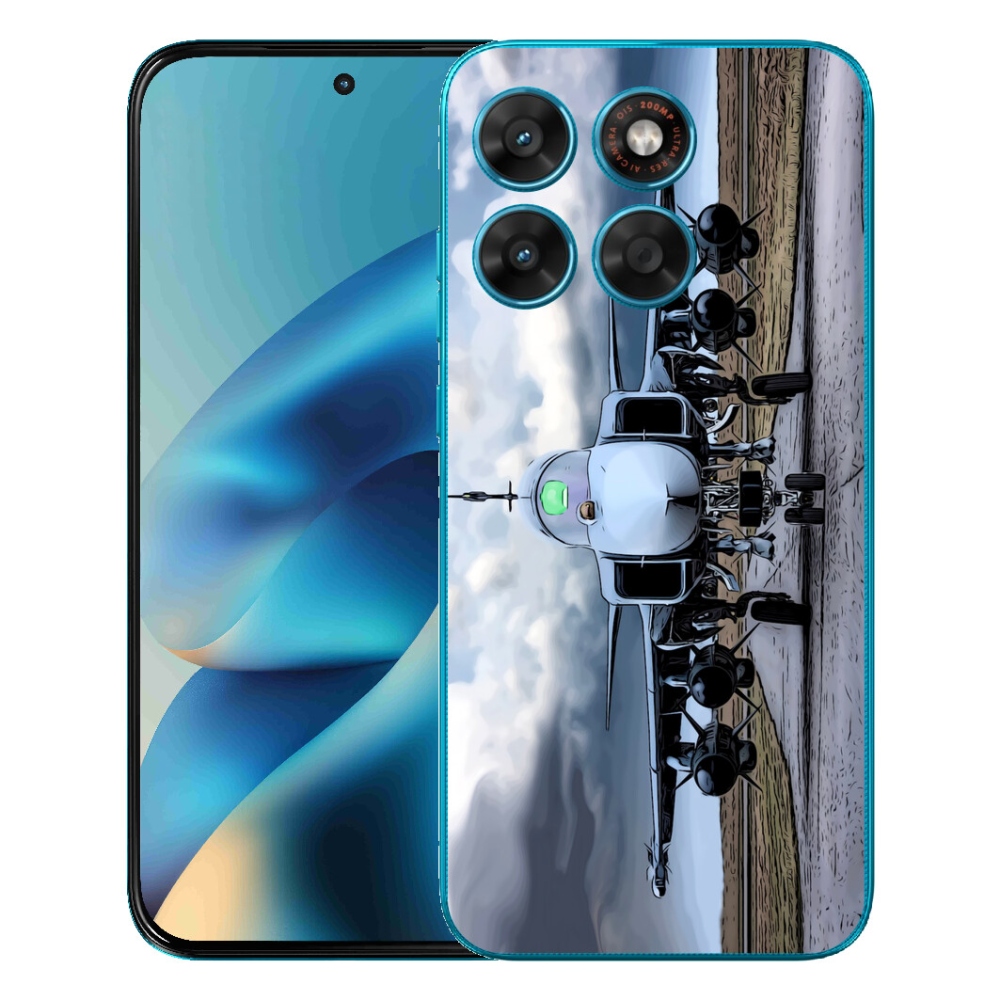 Gélový obal mmCase pre Motorola Moto G87/G77/G67 – vojenské lietadlo