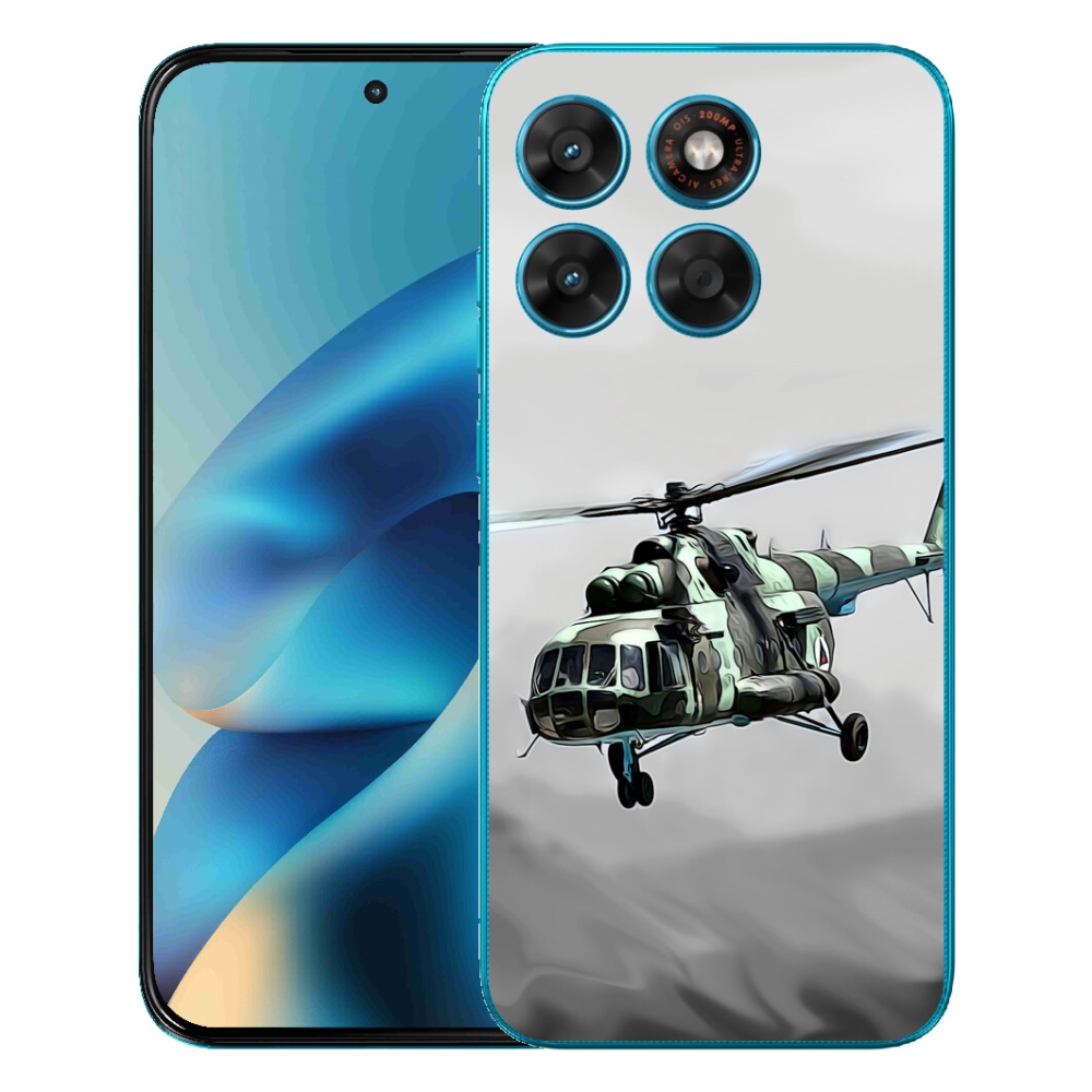 Gélový obal mmCase pre Motorola Moto G87/G77/G67 – vojenský vrtuľník