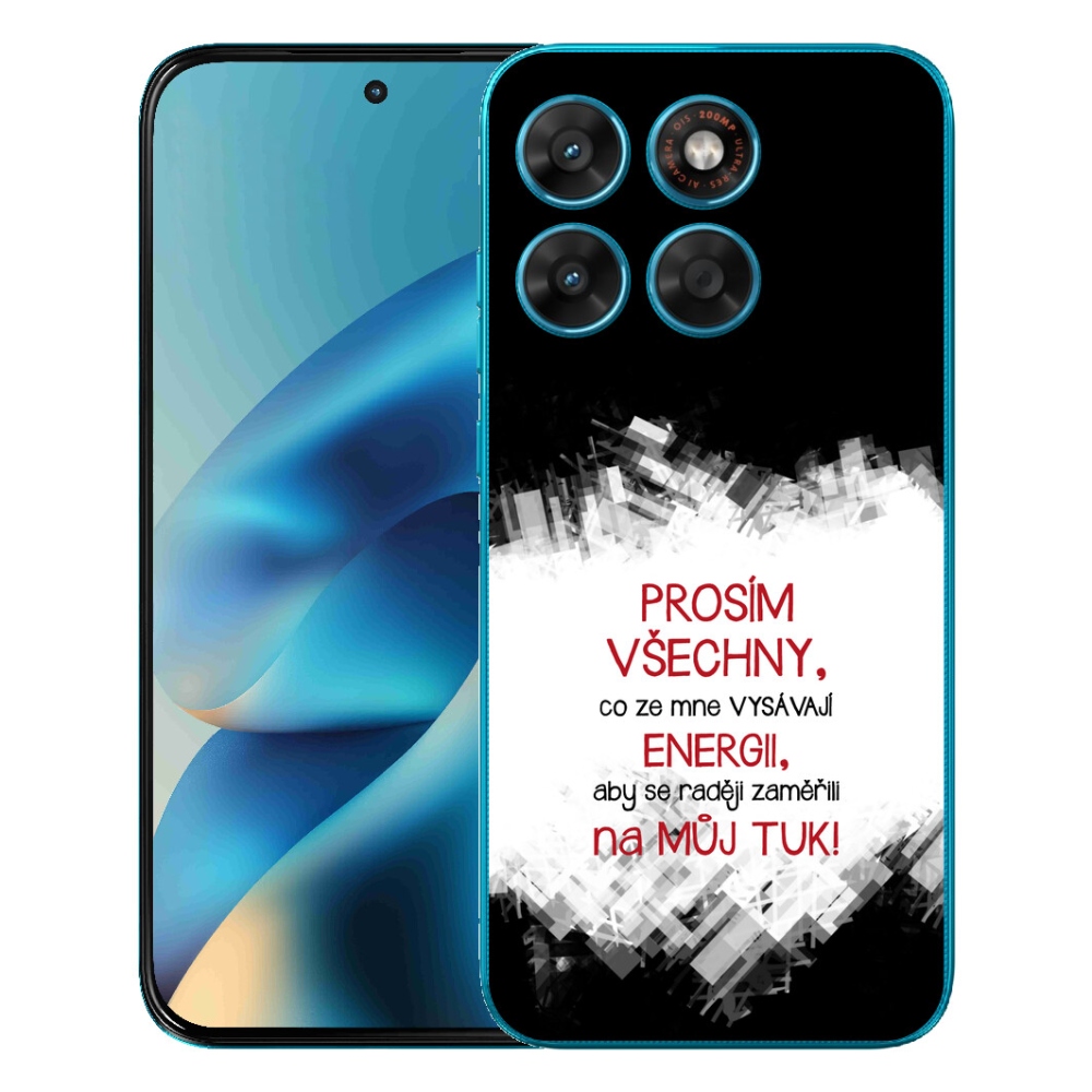 Gélový obal mmCase pre Motorola Moto G87/G77/G67 – vtipný nápis 1 červený