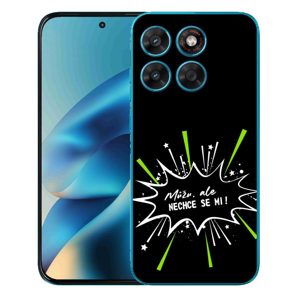 Gélový obal mmCase pre Motorola Moto G87/G77/G67 – vtipný nápis 11 na čiernom pozadí