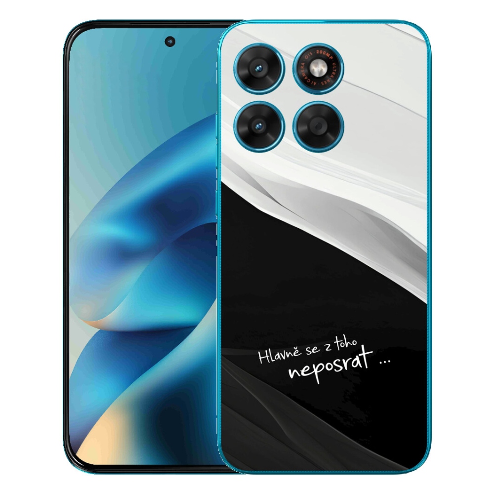 Gélové puzdro mmCase pre Motorola Moto G87/G77/G67 – vtipný text, 13 čierno-bielych pozadí