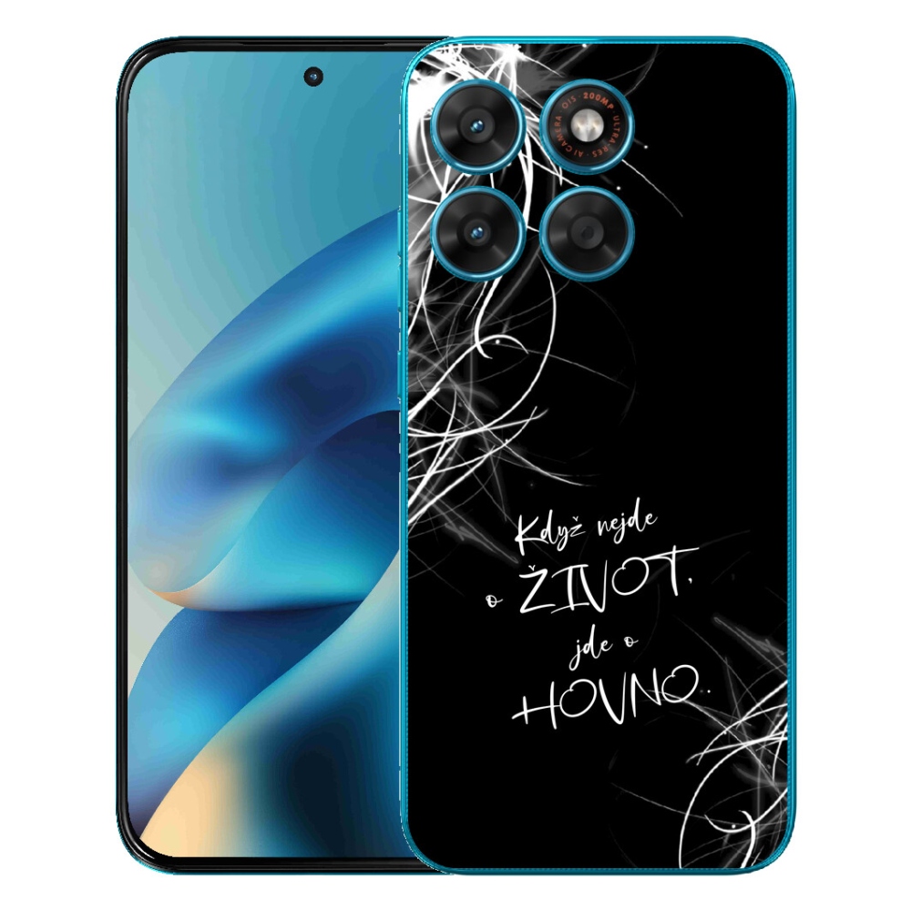 Gélový obal mmCase pre Motorola Moto G87/G77/G67 – vtipný nápis 16 na čiernom pozadí
