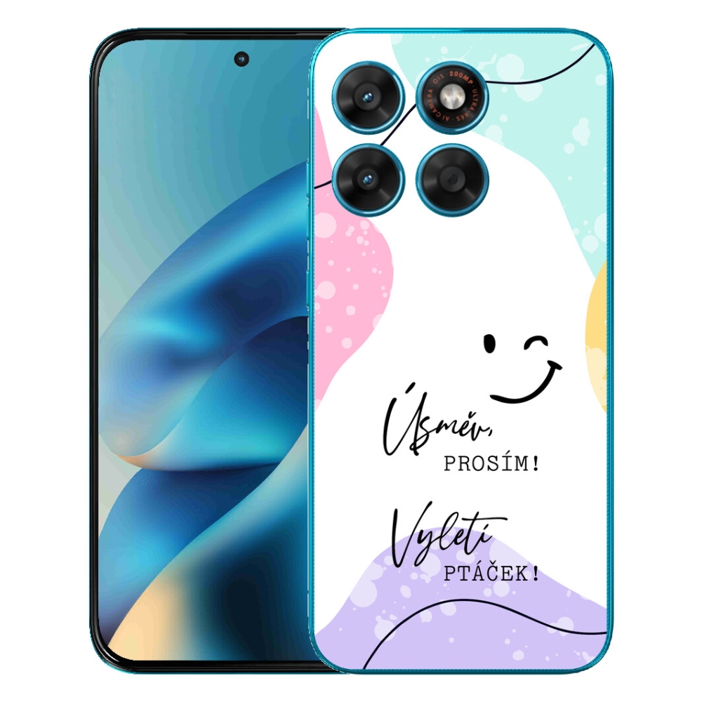 Gélové puzdro mmCase pre Motorola Moto G87/G77/G67 – vtipný nápis na bielom pozadí