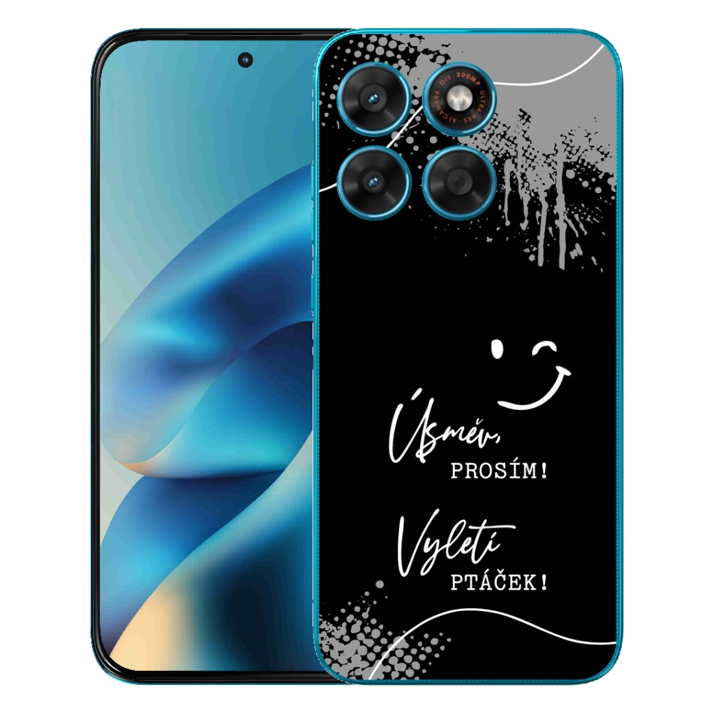 Gélové puzdro mmCase pre Motorola Moto G87/G77/G67 – vtipný nápis 4 na čiernom pozadí