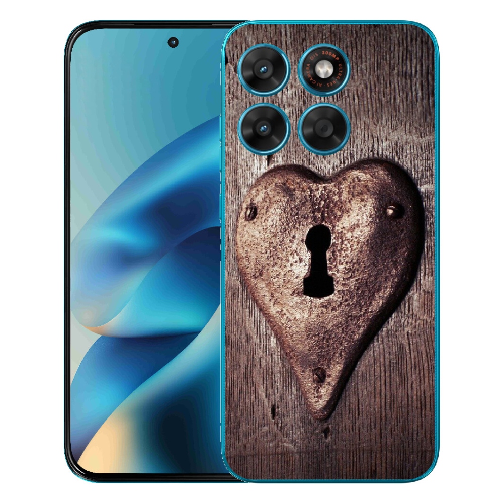 Gélový obal mmCase pre Motorola Moto G87/G77/G67 – zámok v tvare srdca