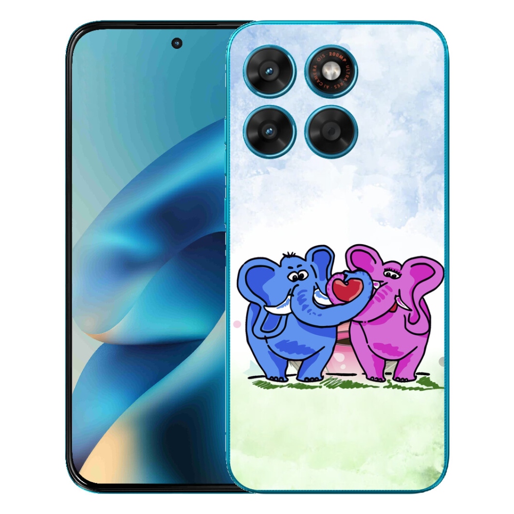 Gélový obal mmCase pre Motorola Moto G87/G77/G67 – zamilované slony