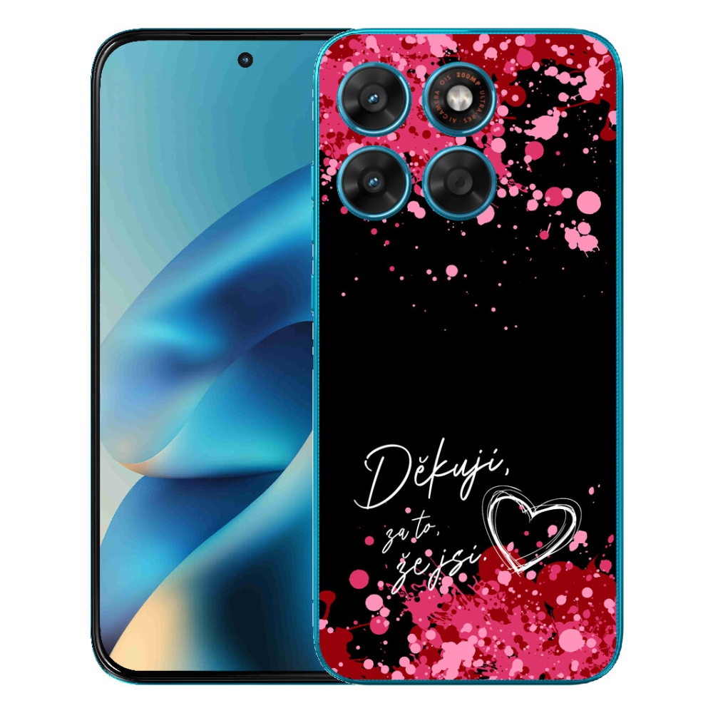 Gélové puzdro mmCase pre Motorola Moto G87/G77/G67 – nápis „zamilovaný“ 2, čierne pozadie