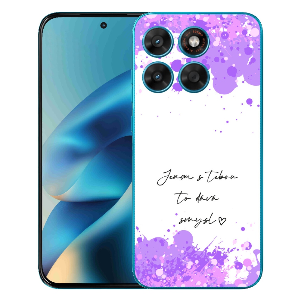 Gélový obal mmCase pre Motorola Moto G87/G77/G67 – nápis „zamilovaný“ na bielom pozadí