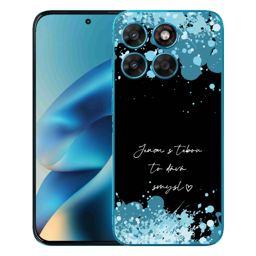 Gélový obal mmCase pre Motorola Moto G87/G77/G67 – nápis „zamilovaný“ na čiernom pozadí