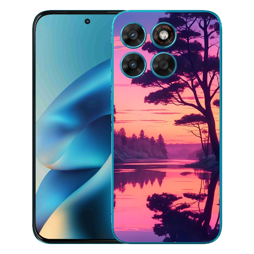 Gélový obal mmCase pre Motorola Moto G87/G77/G67 – západ slnka nad jazerom