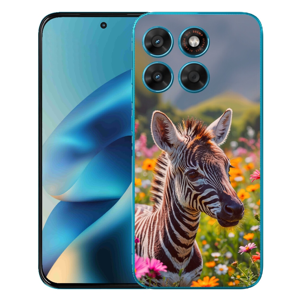 Gélový obal mmCase pre Motorola Moto G87/G77/G67 – zebra na lúke