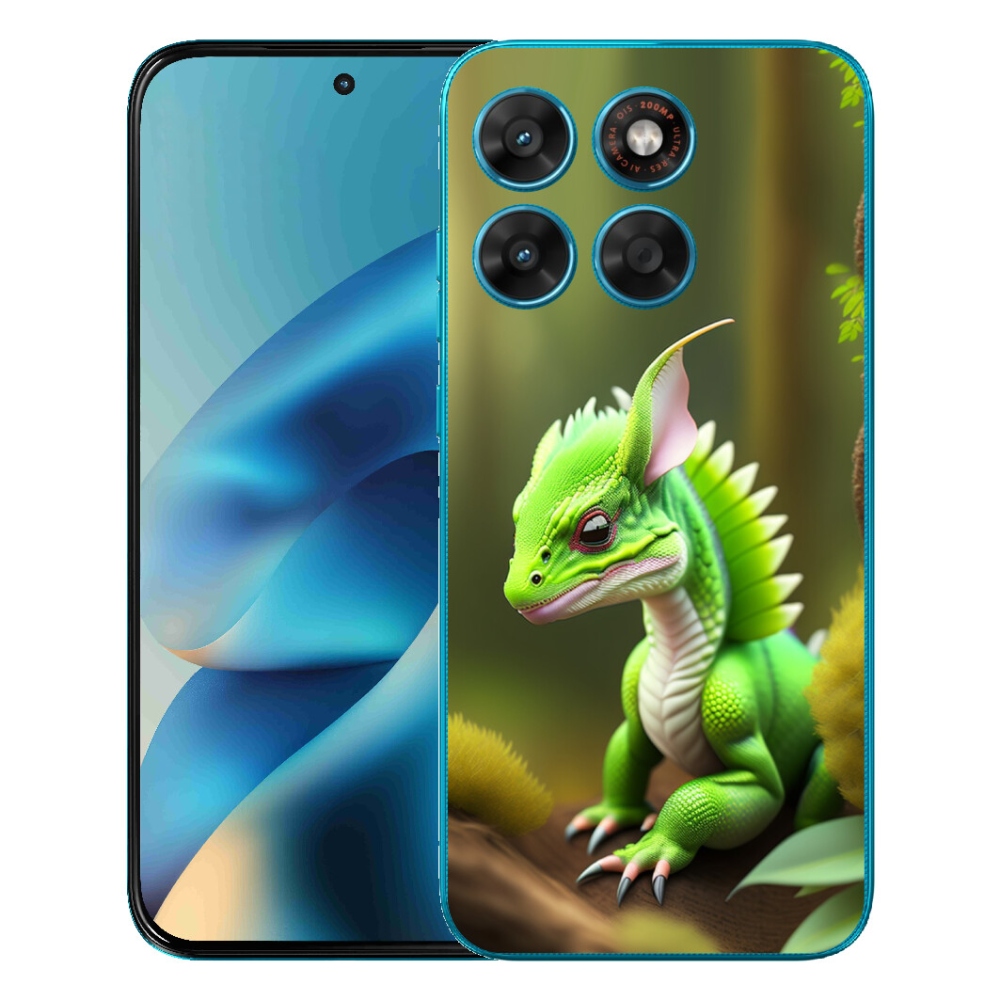 Gélový obal mmCase pre Motorola Moto G87/G77/G67 – zelený drak