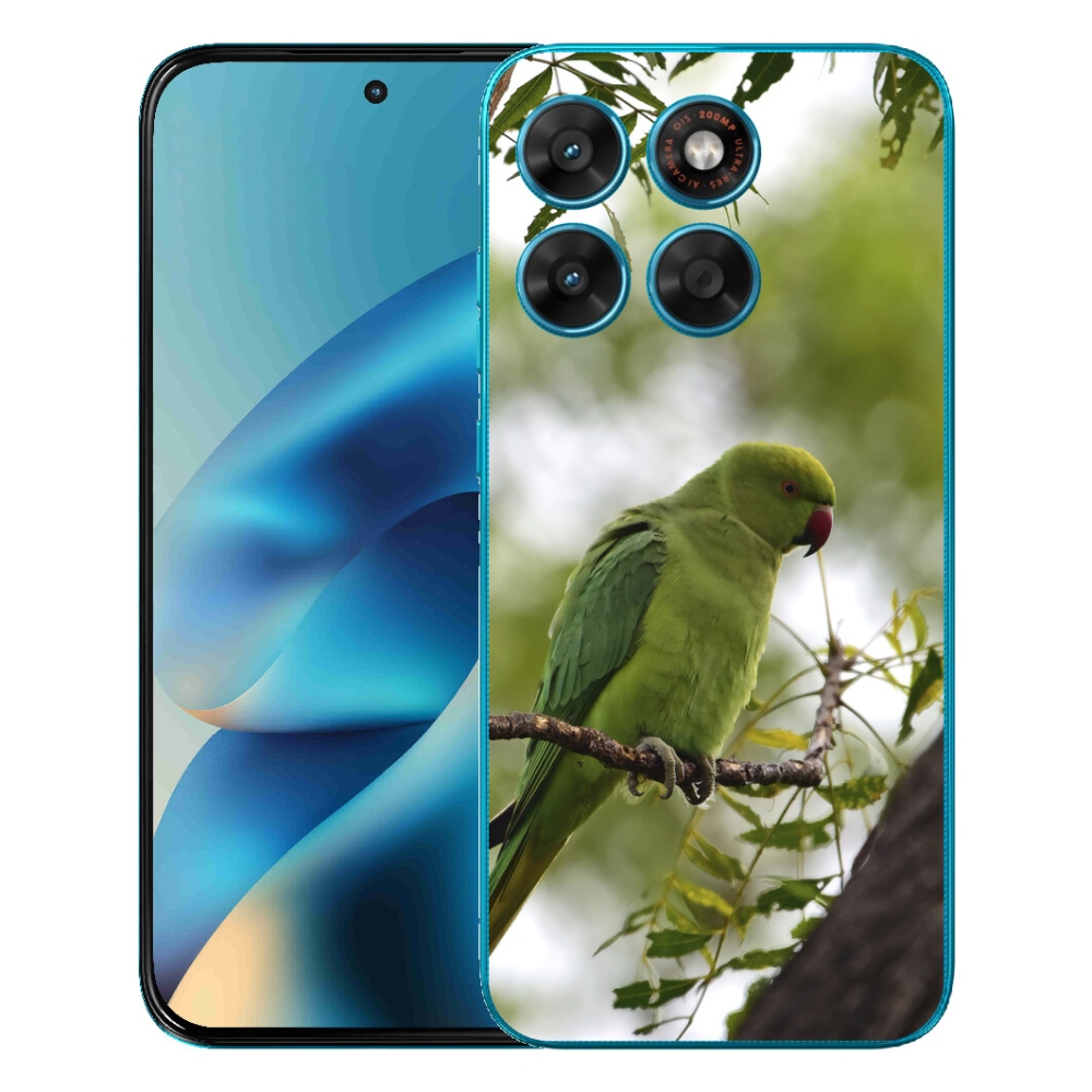 Gélový obal mmCase pre Motorola Moto G87/G77/G67 – zelený papagáj