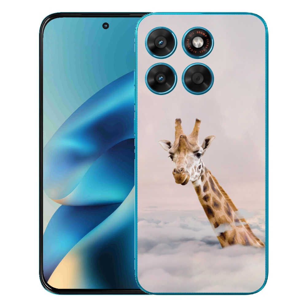 Gélové puzdro mmCase pre Motorola Moto G87/G77/G67 – žirafa v oblakoch