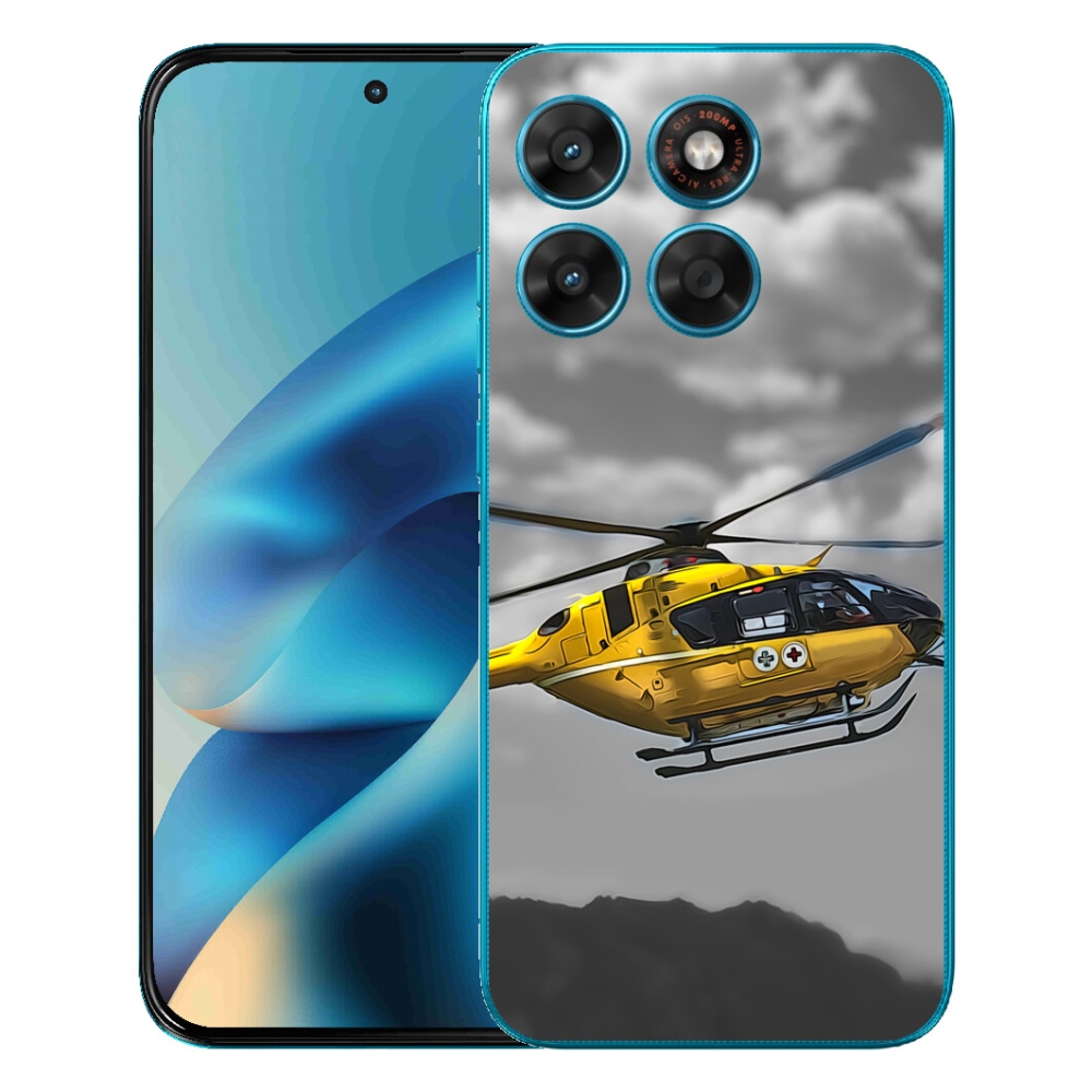 Gélový obal mmCase pre Motorola Moto G87/G77/G67 – žltá helikoptéra