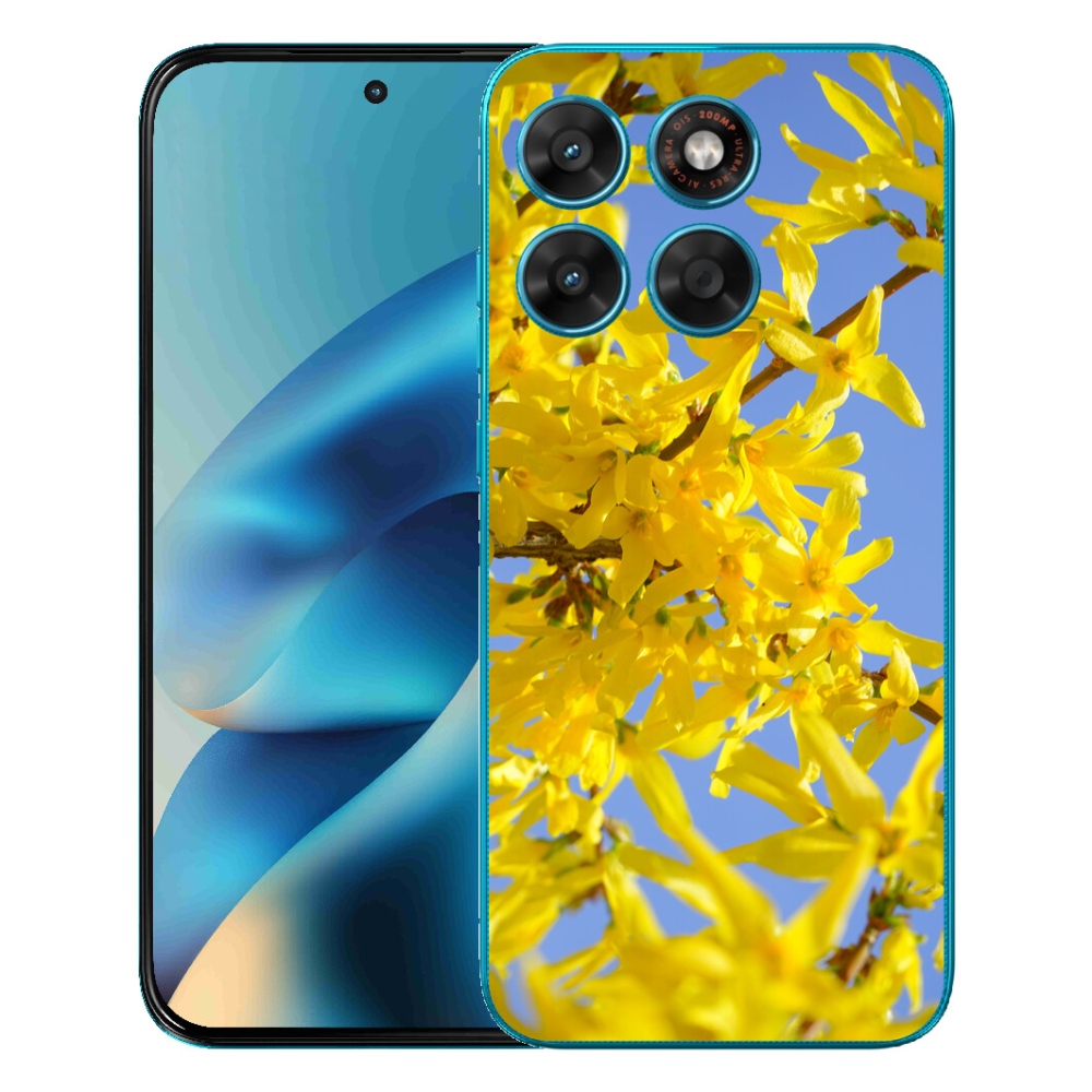 Gélové puzdro mmCase pre Motorola Moto G87/G77/G67 – žlté kvety