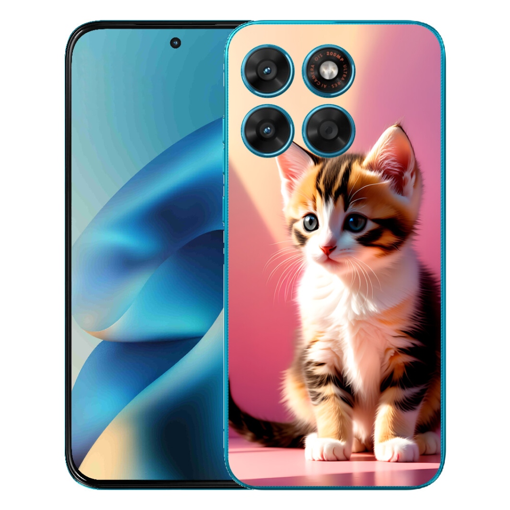 Gélový obal mmCase pre Motorola Moto G87/G77/G67 – zvedavé mačiatko 2