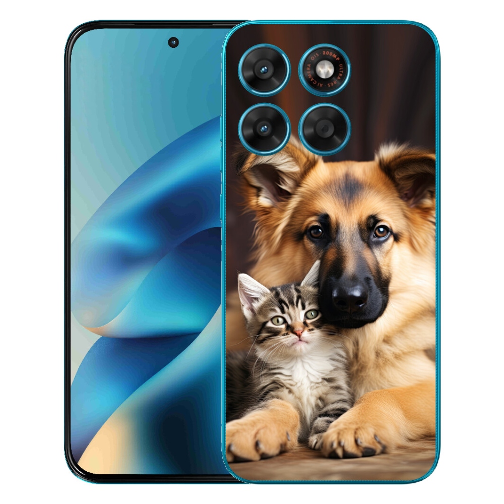 Gélový obal mmCase pre Motorola Moto G87/G77/G67 – priateľstvo so zvieratami